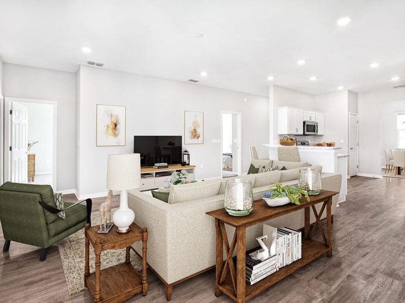 Enjoy a sunny layout with an open gathering room and kitchen - Savannah by Highland Homes