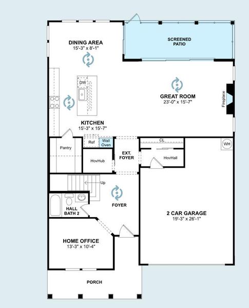2D floor plan layout of this home in Stono Village, Hollywood, SC (Image 5).