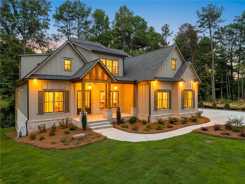 Front exterior of a new home in Malone's Pond, Ball Ground, GA, highlighting curb appeal (Image 31).