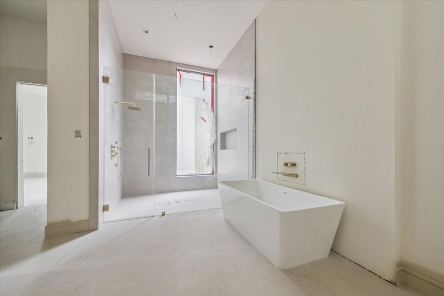 Alternate photo of the primary bath in construction stage