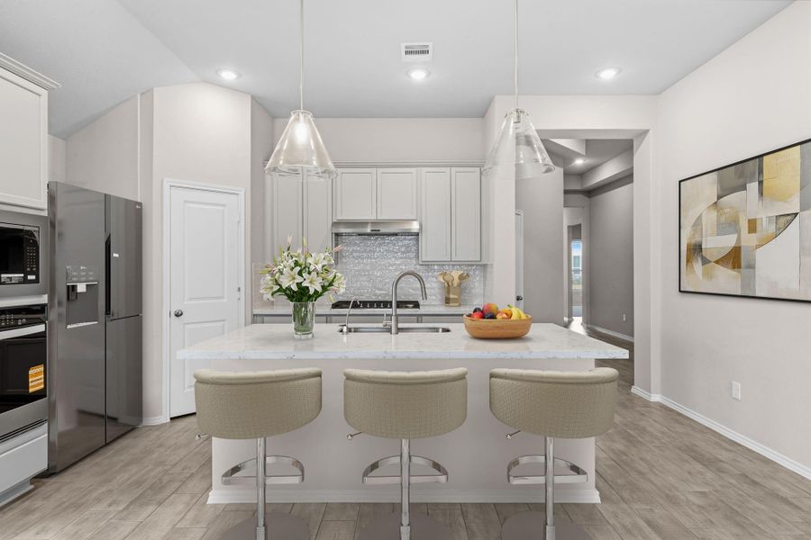 Furnished interior view inside a new home in Pomona, Manvel (Image 9).