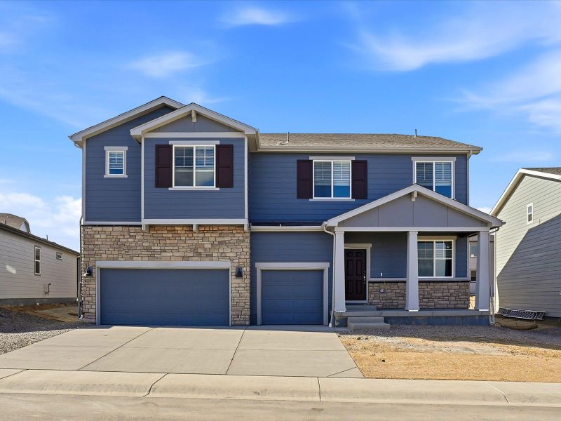 Front exterior of a new home in Poudre Heights: The Alpine Collection, Windsor, CO, highlighting curb appeal (Image 20).