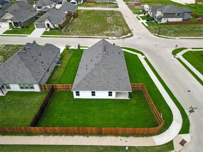 Aerial view of residential area
