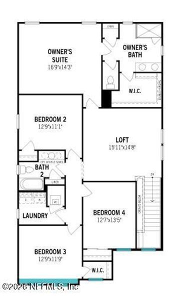 2D floor plan layout of this home in RiverTown, St. Johns, FL (Image 4).