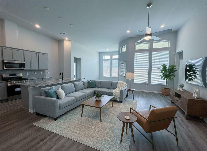 Furnished interior view inside a new home in , Iowa Colony (Image 5).