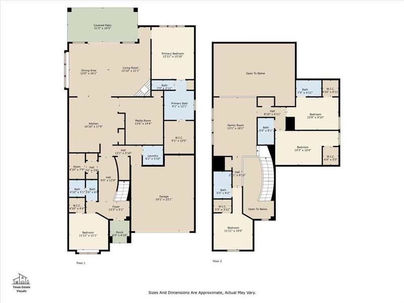 2D floor plan layout of this home in , Northlake, TX (Image 5).