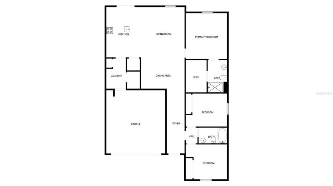 2D floor plan layout of this home in Peace Creek Reserve, Winter Haven, FL (Image 5).