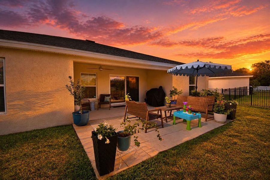 Exterior details and patio area of a home in Harmony at Lake Eloise, Winter Haven (Image 3).