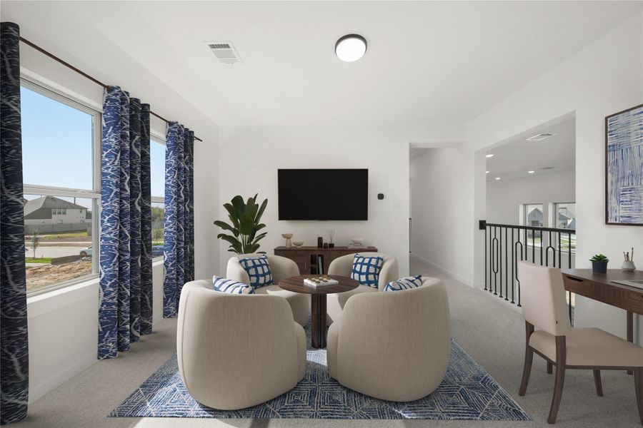 Furnished interior view inside a new home in Pomona: 40ft. lots, Manvel (Image 3).