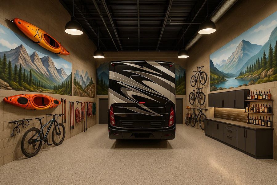 Interior is customizable post-closing. This is a virtual rendering to show what the garage condo can look like.