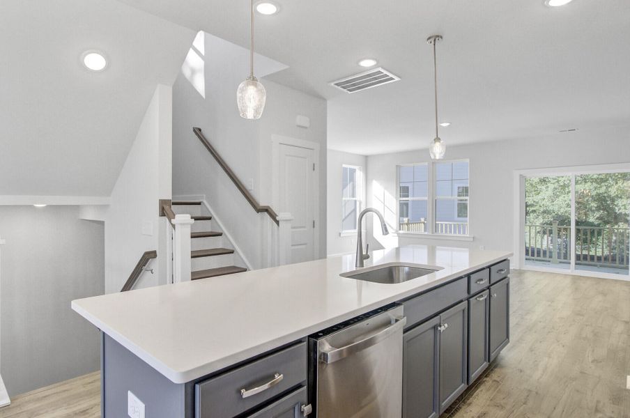Furnished interior view inside a new home in Indigo Grove Townhomes, Johns Island (Image 5).