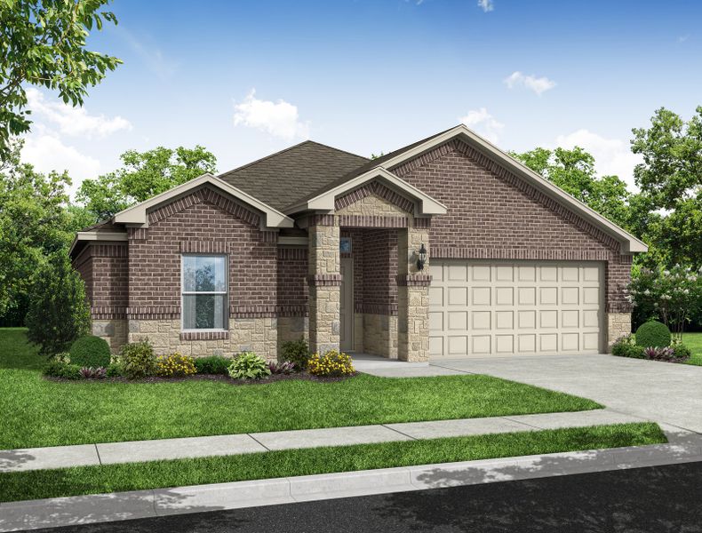 Representative exterior photo of a completed home built from the Lexington by Impression Homes in Baker Farms, Cleburne, TX (Image 8). Representative exterior photo of a completed home built from the Lexington by Impression Homes in Baker Farms, Cleburne, TX (Image 8).