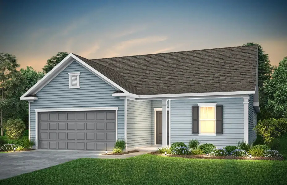 Front exterior of a new home in Crescent Cove, Myrtle Beach, SC, highlighting curb appeal (Image 18).