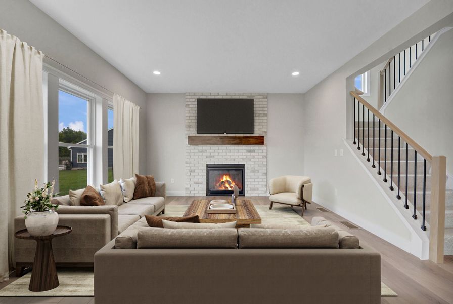 Representative furnished interior of a home built from the The Ryley by Forbes Capretto Homes in Wheatfield Crossing, North Tonawanda (Image 6).