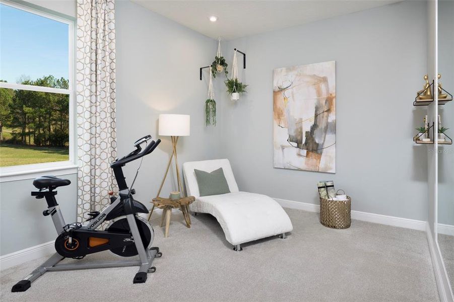 Model Bedroom as Workout Room