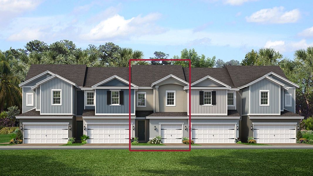 Representative exterior photo of a completed home built from the The Kennedy by Park Square Residential in Townwalk at Babcock Ranch, Punta Gorda, FL (Image 3).