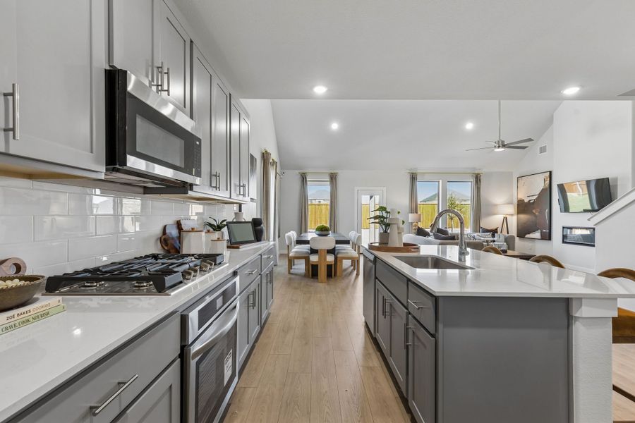 Kitchen in a Sunset Ranch Winters Model Home in Gunter TX by Trophy Signature Homes