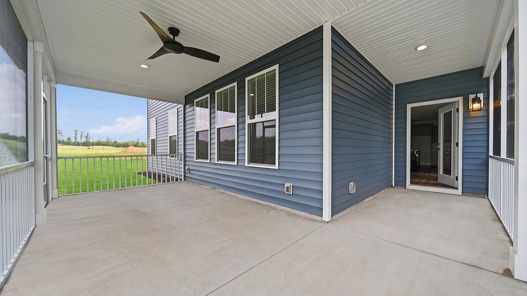 Exterior details and patio area of a home in Harrier Point, Woodruff (Image 3).