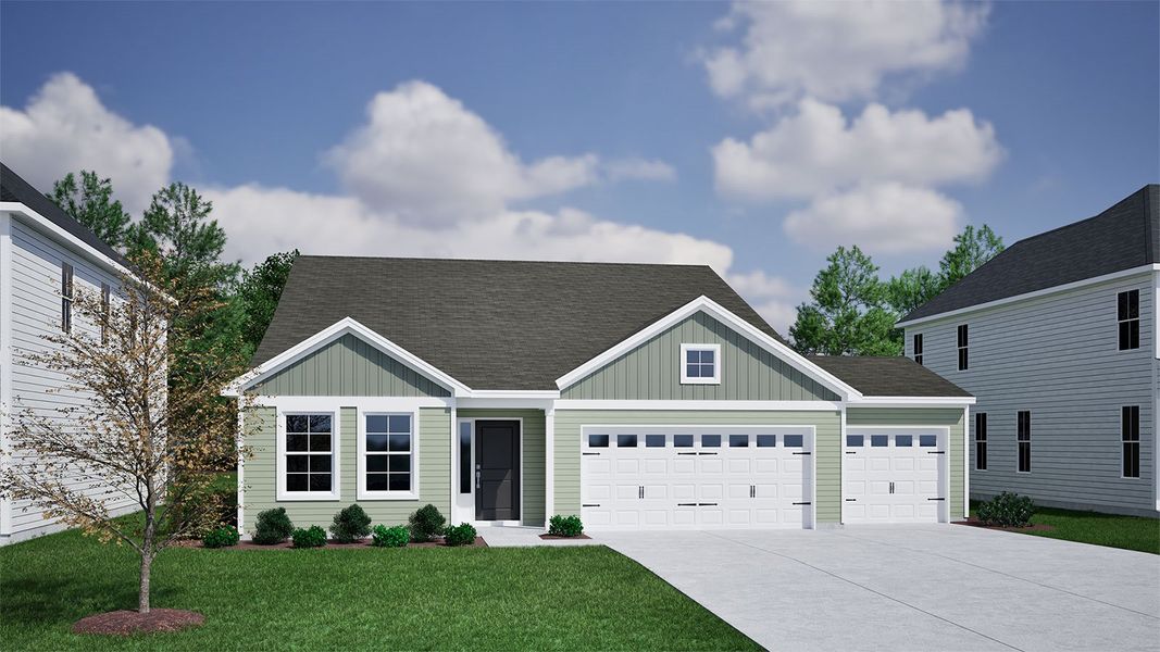 Representative exterior photo of a completed home built from the Lanier - Genesis Value Collection by Mungo Homes in Rich Square, Ash, NC (Image 13).