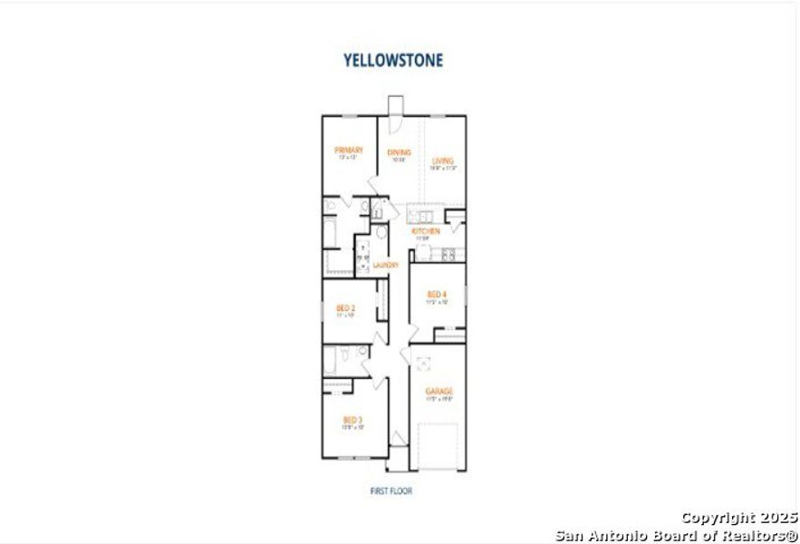 2D floor plan layout of this home in Las Colinas, Kenedy, TX (Image 2).