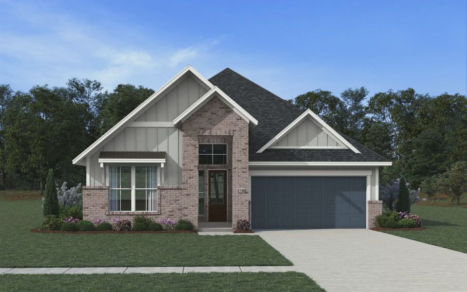Representative exterior photo of a completed home built from the Brooks by Chesmar Homes in Alsatian Oaks, Castroville, TX (Image 1). Representative exterior photo of a completed home built from the Brooks by Chesmar Homes in Alsatian Oaks, Castroville, TX (Image 1).