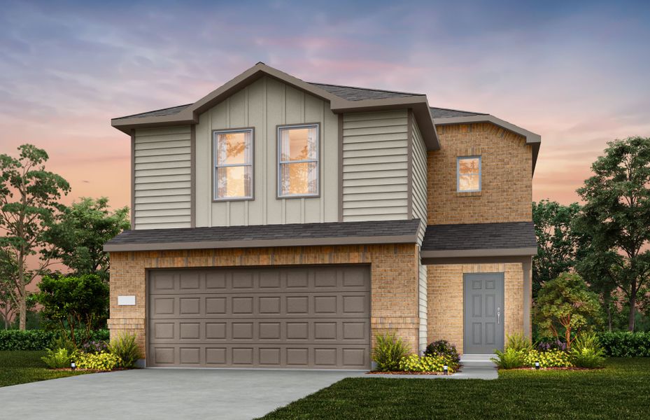 Representative exterior photo of a completed home built from the Comal by Centex in Ashford Crossing, Princeton, TX (Image 10). Representative exterior photo of a completed home built from the Comal by Centex in Ashford Crossing, Princeton, TX (Image 10).