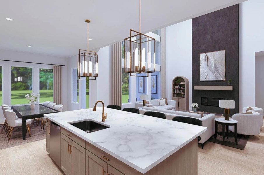 Furnished interior view inside a new home in Parmer Ranch 60, Georgetown (Image 6).