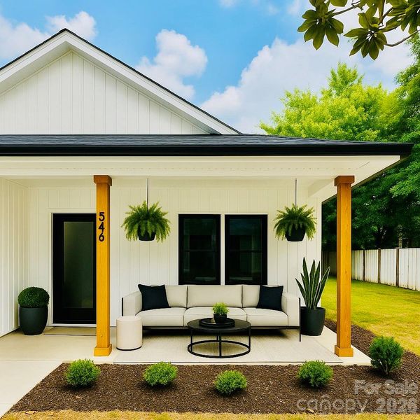 Front Porch with Suggested staging.
