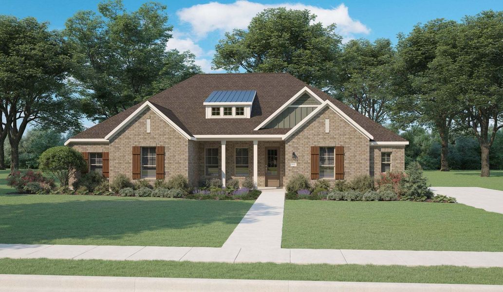 Representative exterior photo of a completed home built from the Belmont by Centre Living Homes in Dove Hollow, Waxahachie, TX (Image 1).