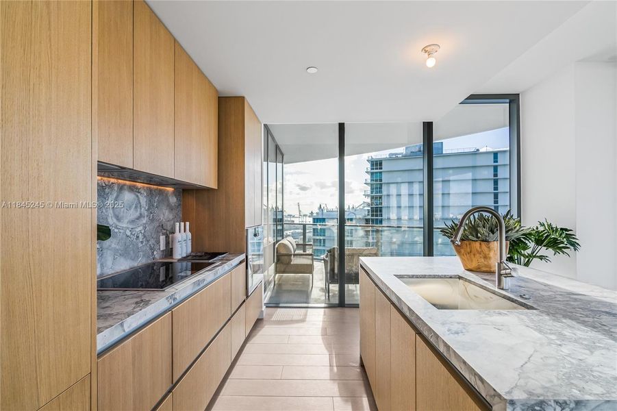 Furnished interior view inside a new home in Five Park, Miami Beach (Image 4).