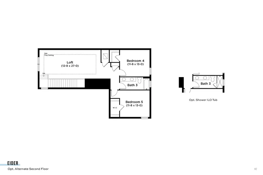 2D floor plan layout for the Eider by DRB Homes in River Preserve Estates, Parrish, FL (Image 3).