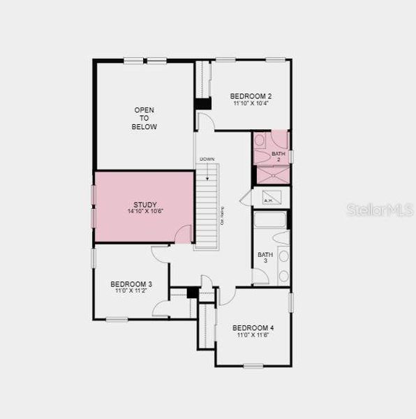 Structural Options Added Include: Study, Shower in Bath 2, Lanai, and Gourmet Kitchen