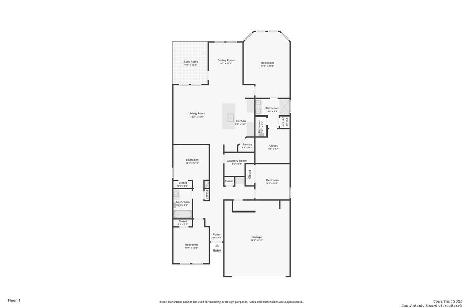 2D floor plan layout of this home in Kallison Ranch, San Antonio, TX (Image 3).