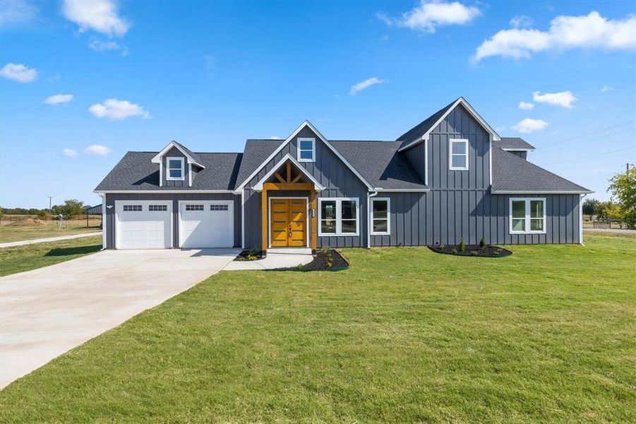 Front exterior of a new home in , Whitesboro, TX, highlighting curb appeal (Image 1). Front exterior of a new home in , Whitesboro, TX, highlighting curb appeal (Image 1).