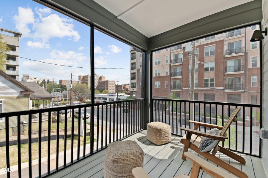 Oversized entertaining balcony