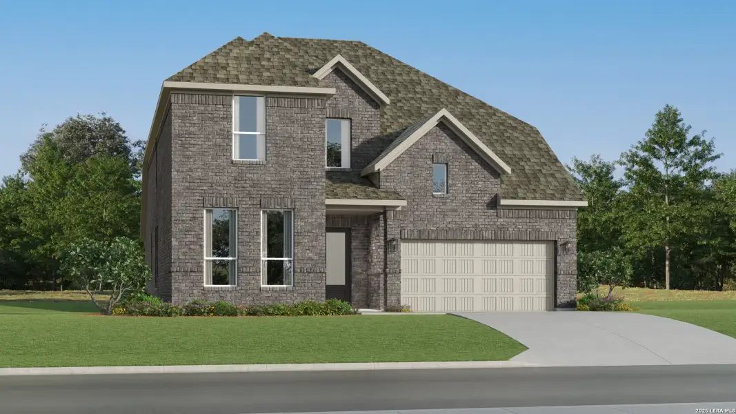 Front exterior of a new home in Brookmill, San Antonio, TX, highlighting curb appeal (Image 24).