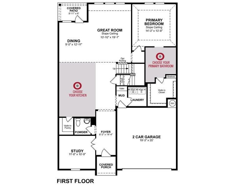 2D floor plan layout for the Cascade by Beazer Homes in The Villages of Hurricane Creek, Anna, TX (Image 4).
