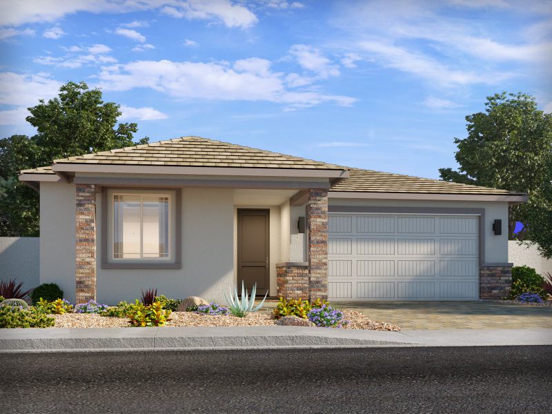 Representative exterior photo of a completed home built from the Sawyer by Meritage Homes in Meritage Homes by Teravalis - Reserve Series, Buckeye, AZ (Image 8).