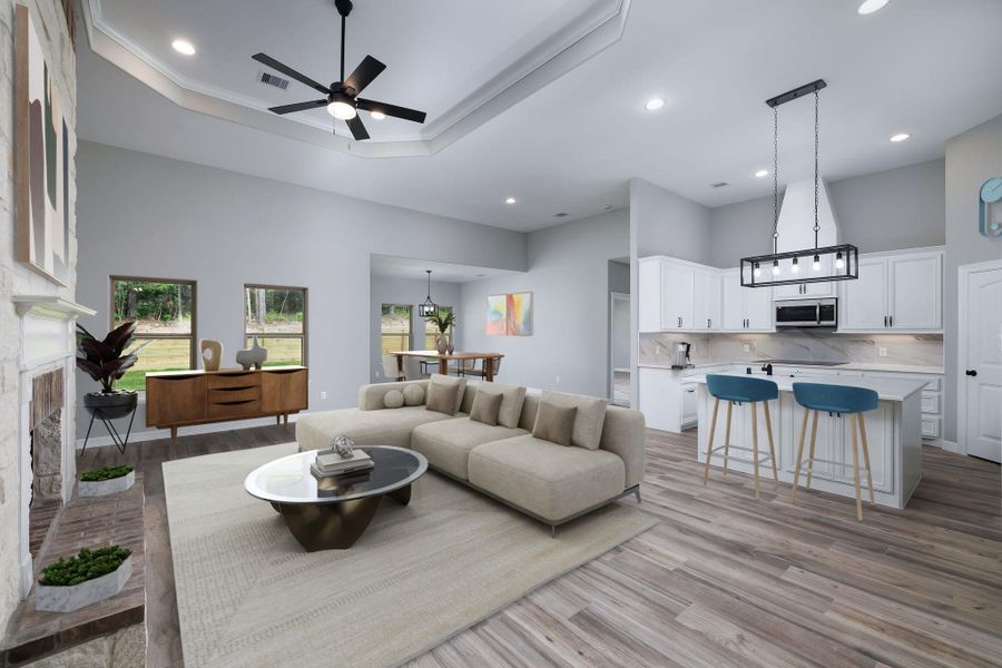 Virtually staged Sample of room