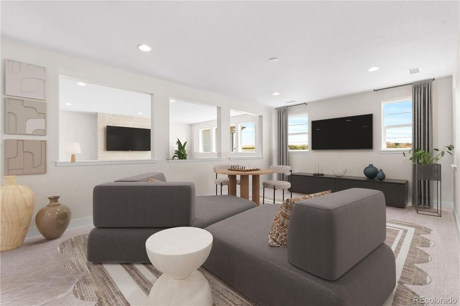 Furnished interior view inside a new home in Luxe at The Canyons, Castle Pines (Image 14).
