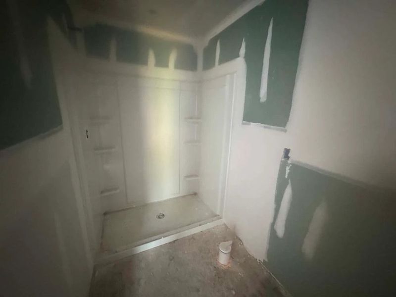 Primary Bathroom Walk-In Shower Construction Progress