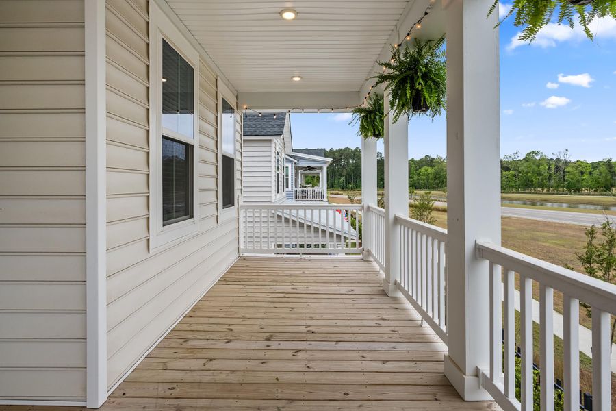 Exterior details and patio area of a home in Sweetgrass at Summers Corner, Summerville (Image 28).