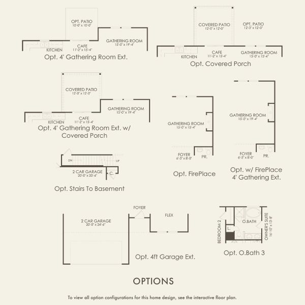 2D floor plan layout for the Rosella by Centex in Highlands of Carter's Station, Columbia, TN (Image 4).