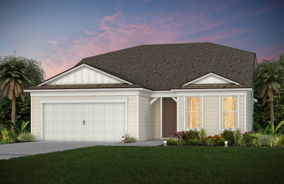 Representative exterior photo of a completed home built from the Mystique Grand by Pulte Homes in The Preserve at Bannon Lakes, St. Augustine, FL (Image 26).