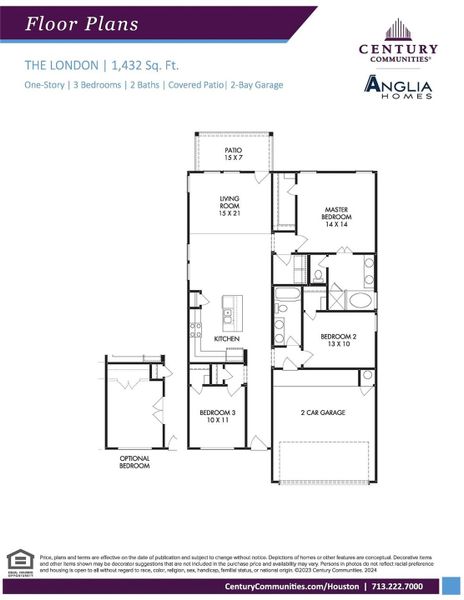2D floor plan layout of this home in Fulshear Lakes 45' at Fulshear Lakes, Fulshear, TX (Image 1).