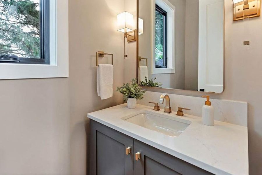 Bathroom featuring vanity