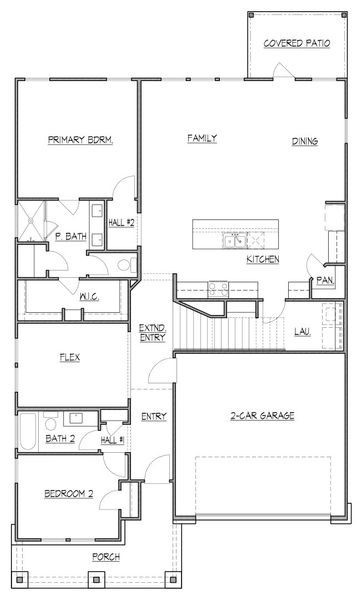2D floor plan layout for the 2976 by Texas Homes in The Woodlands, Mico, TX (Image 3).