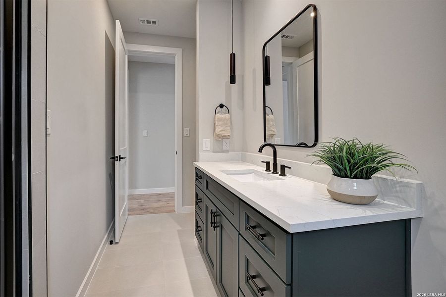 Furnished interior view inside a new home in , Fischer (Image 6).