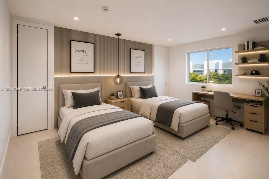 Furnished interior view inside a new home in , Doral (Image 50).