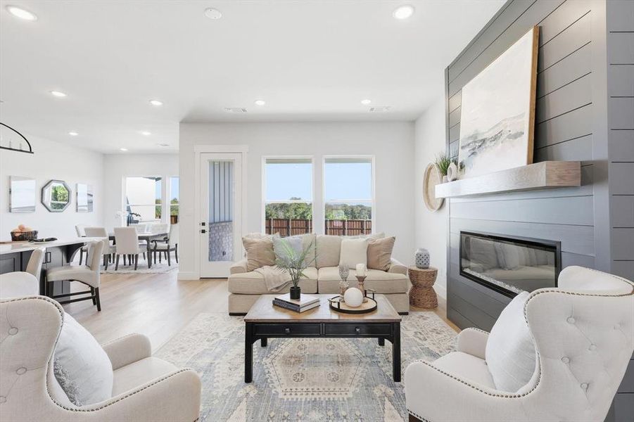 Open floor plan, great for entertaining, living room has access to backyard patio.